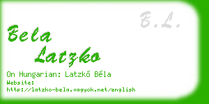 bela latzko business card